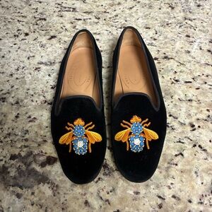 Stubbs & Wootton Black Velvet Loafers